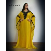 Robe dubai papillon jaune  et noir Safa