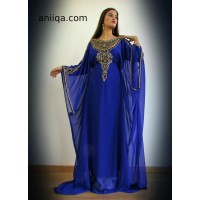 Robe dubai Bleu roi Samiha