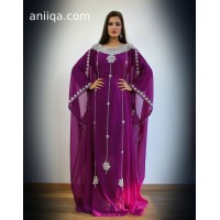 Robe orientale de dubai violet et argent