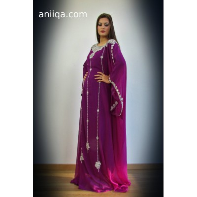 Robe orientale de dubai violet et argent