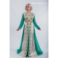 caftan mariée vert