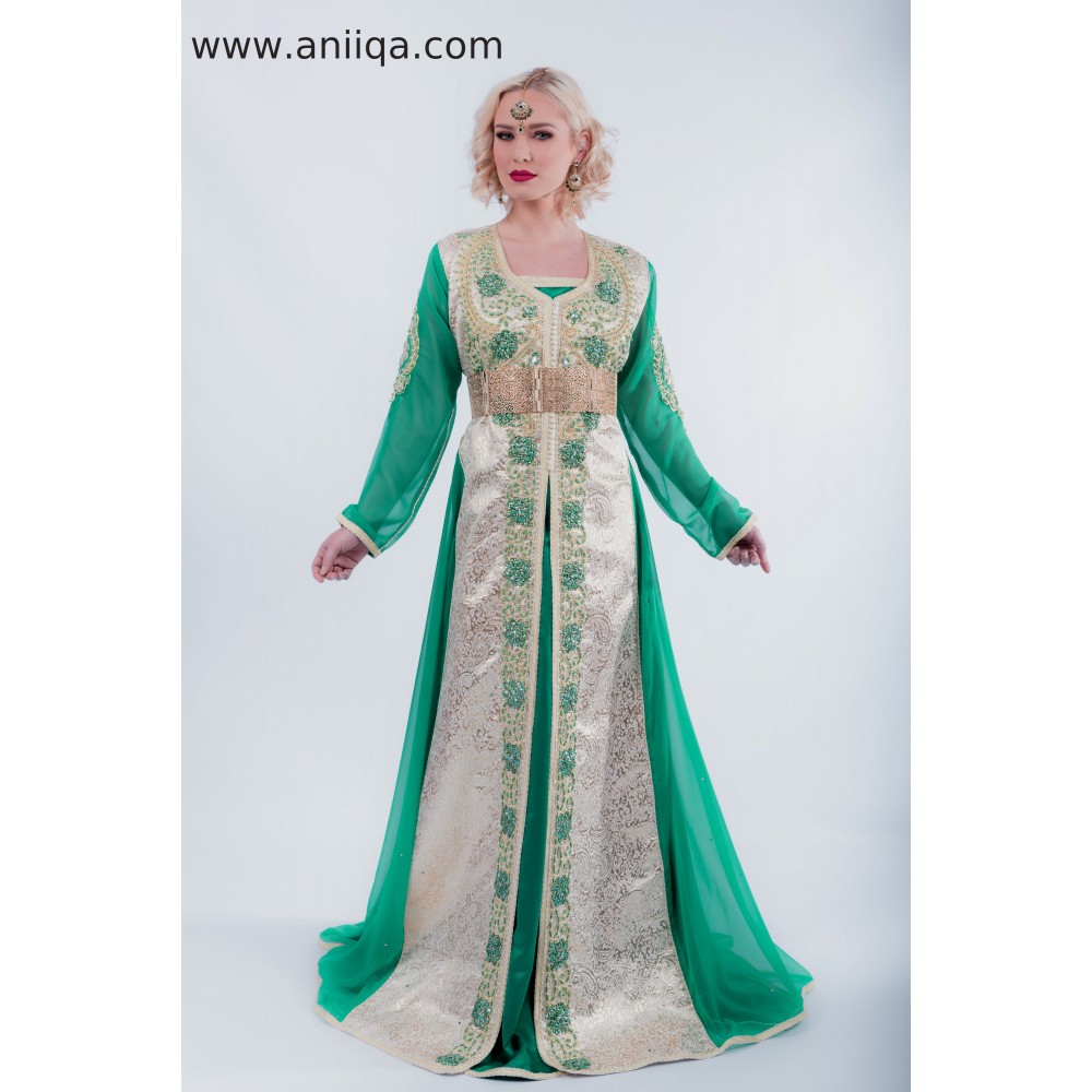 Caftan mariée vert Salma