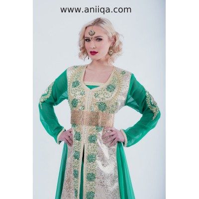 Caftan mariée vert Salma