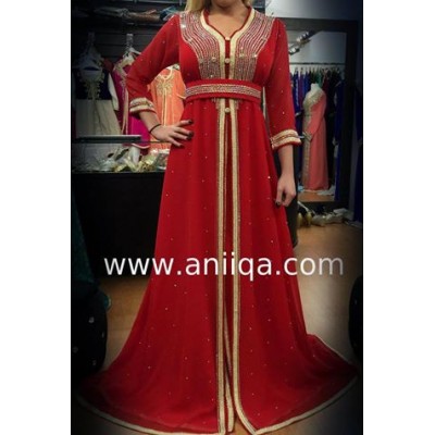 Caftan rouge strass Assia