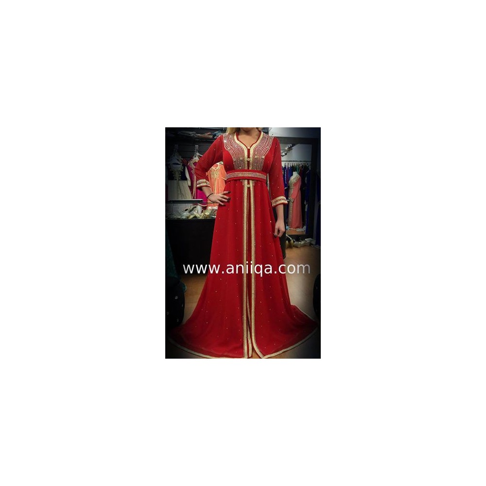 Caftan rouge strass Assia