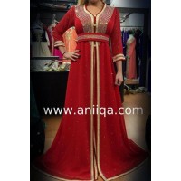 Caftan rouge strass Assia