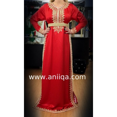 Caftan simple rouge Leila