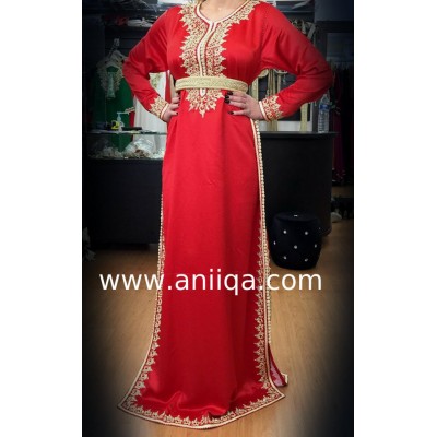 Caftan simple rouge Leila