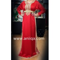 Caftan simple rouge Leila