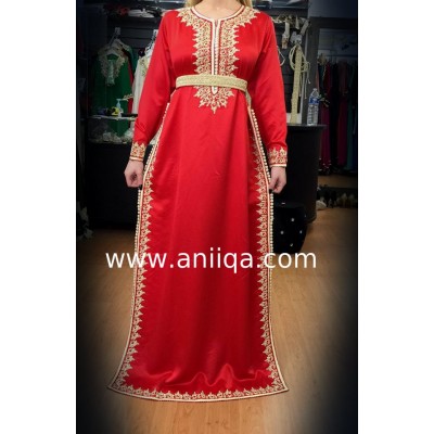 Caftan simple rouge Leila