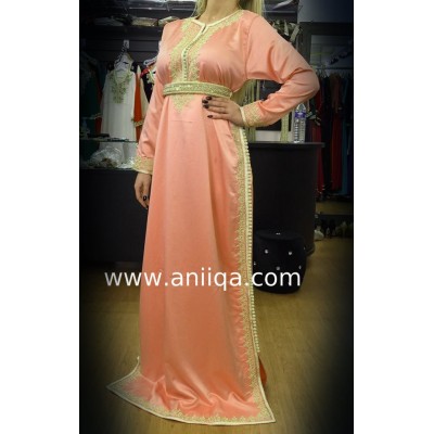 Caftan simple Corail Leila