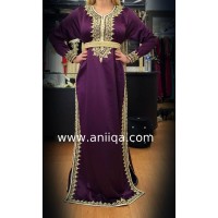 Caftan simple Aubergine Leila