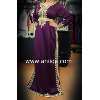 Caftan simple Aubergine Leila