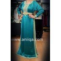 Caftan simple vert Leila