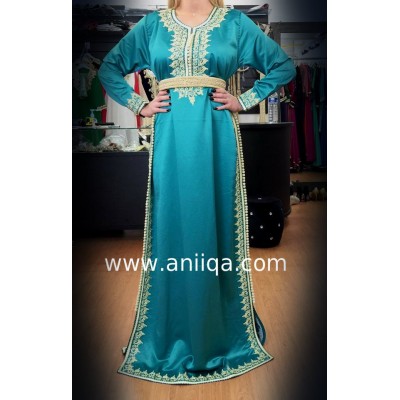 Caftan simple vert Leila