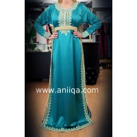 Caftan simple vert Leila