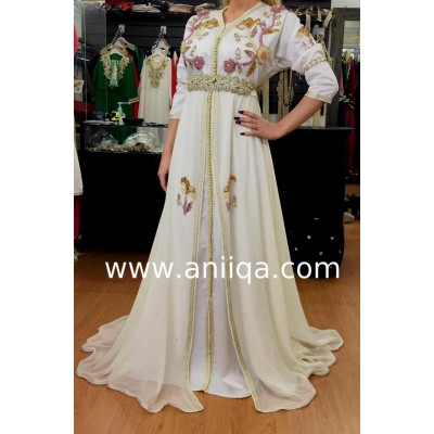 Caftan moderne blanc Mariam