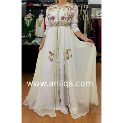 Caftan moderne blanc Mariam