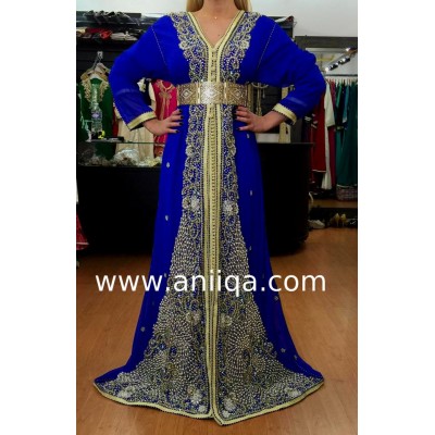 Caftan sari marocain bleu roi 2018/2019