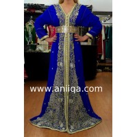 Caftan sari marocain bleu roi 2018/2019