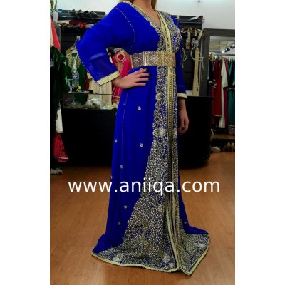 Caftan sari marocain bleu roi 2018/2019