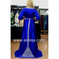 Caftan moderne bleu roi argent Louna