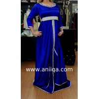 Caftan moderne bleu roi argent Louna