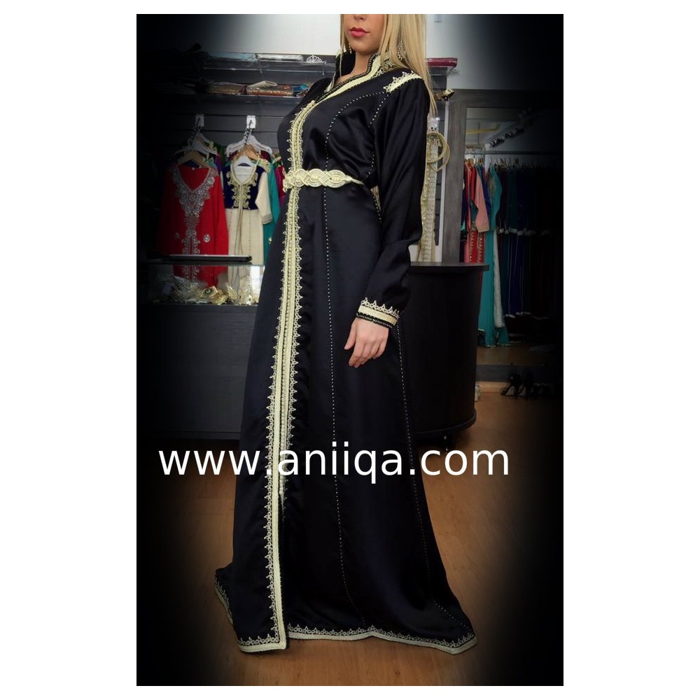 Caftan simple noir 2017 Salma