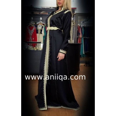 Caftan simple noir 2017 Salma