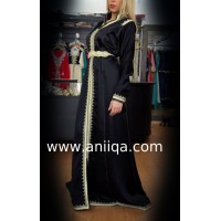 Caftan simple noir 2017 Salma