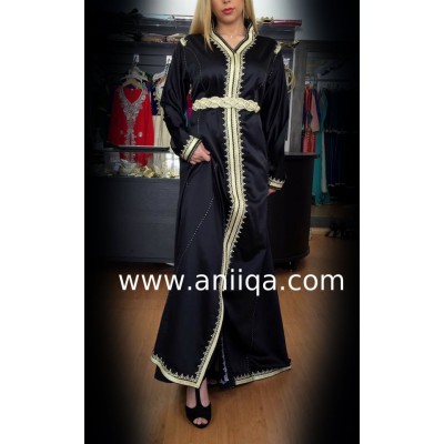 Caftan simple noir 2017 Salma