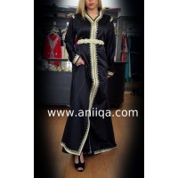 Caftan simple noir 2017 Salma