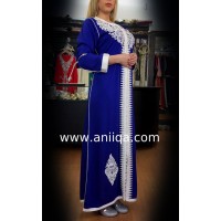 Caftan simple bleu roi Sawsan