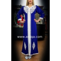 Caftan simple bleu roi Sawsan