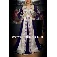 Caftan marocain 2018 brocard et mousseline Zaynab