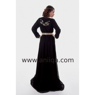 Caftan luxe noir Salwa