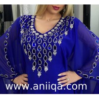 Robe dubai bleu roi et argent Kardashian 