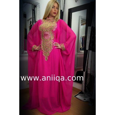 Robe dubai Luxe rose doré  Hilal