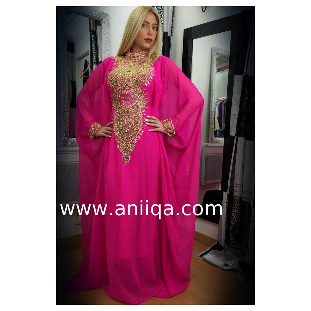 Robe dubai Luxe rose doré  Hilal