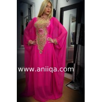 Robe dubai Luxe rose doré  Hilal