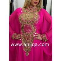 Robe dubai Luxe rose doré  Hilal