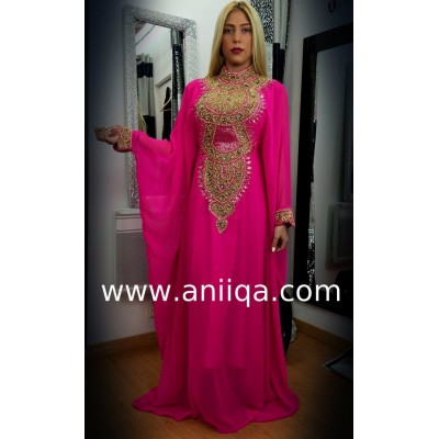 Robe dubai Luxe rose doré  Hilal