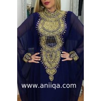 Robe dubai luxe bleu nuit Hilal