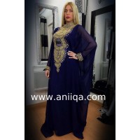 Robe dubai luxe bleu nuit Hilal