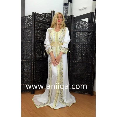 Location caftan mariée blanc Leila