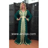 Caftan marocain emeraude Sakina