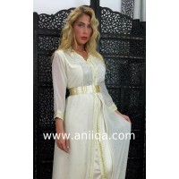 Caftan ivoire strass Najma