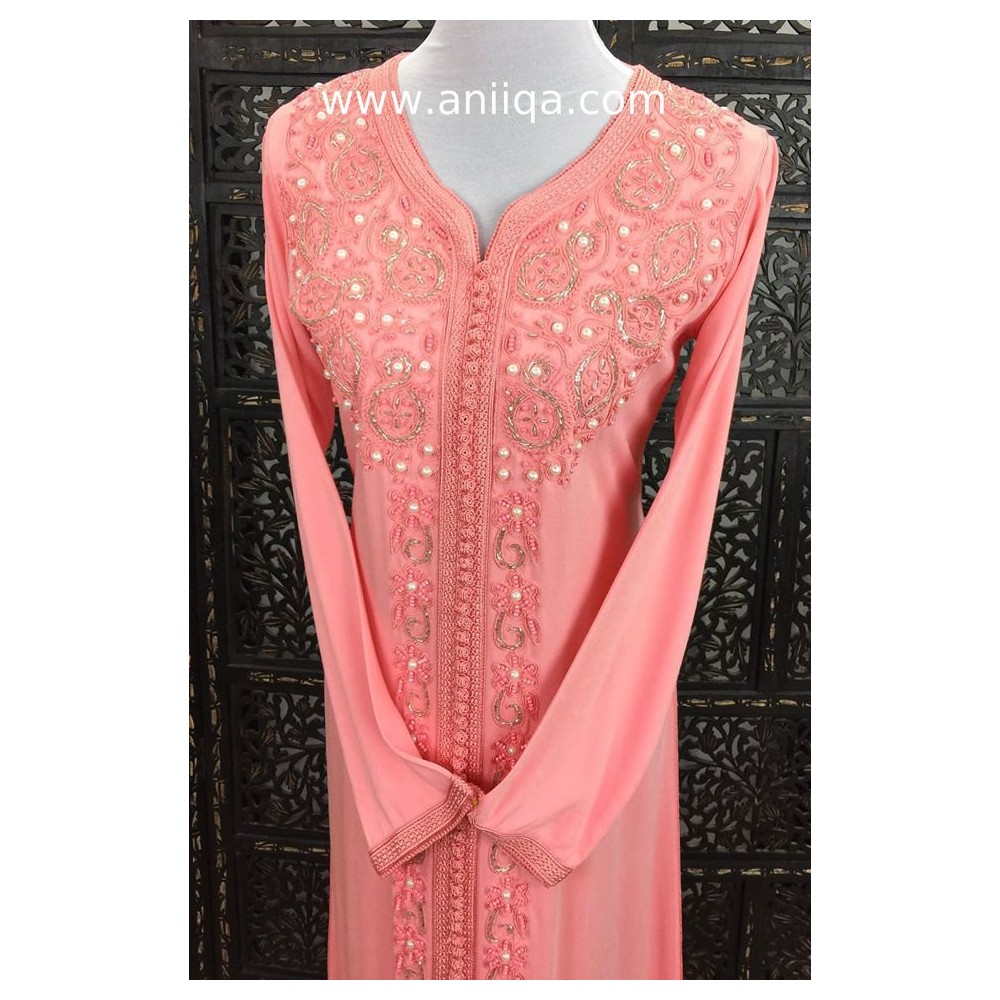 Caftan mlifa rose pour l'aid