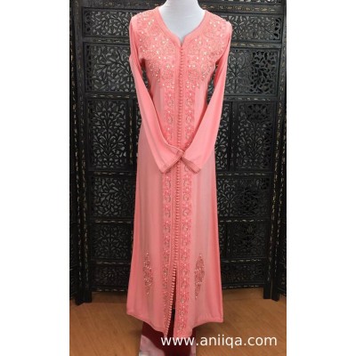 Caftan mlifa rose pour l'aid