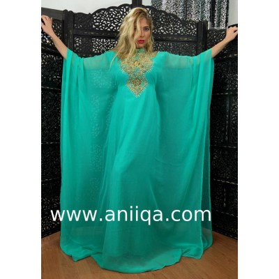 Robe dubai Kardashian vert d'eau 